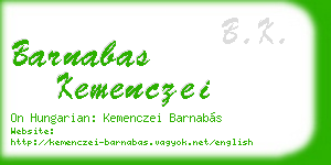 barnabas kemenczei business card